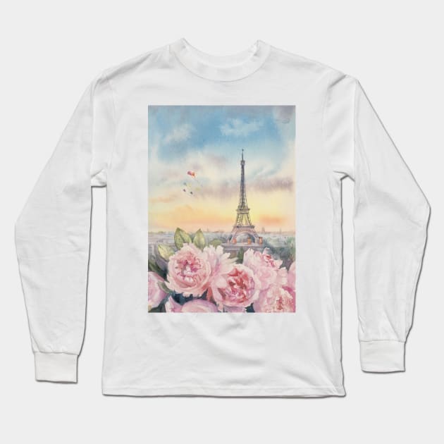 Paris Long Sleeve T-Shirt by EL_ART